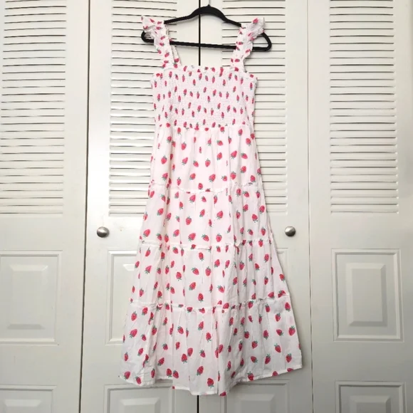 J.Crew Women Smocked Tiered Dress Size M - Picture 1 of 8